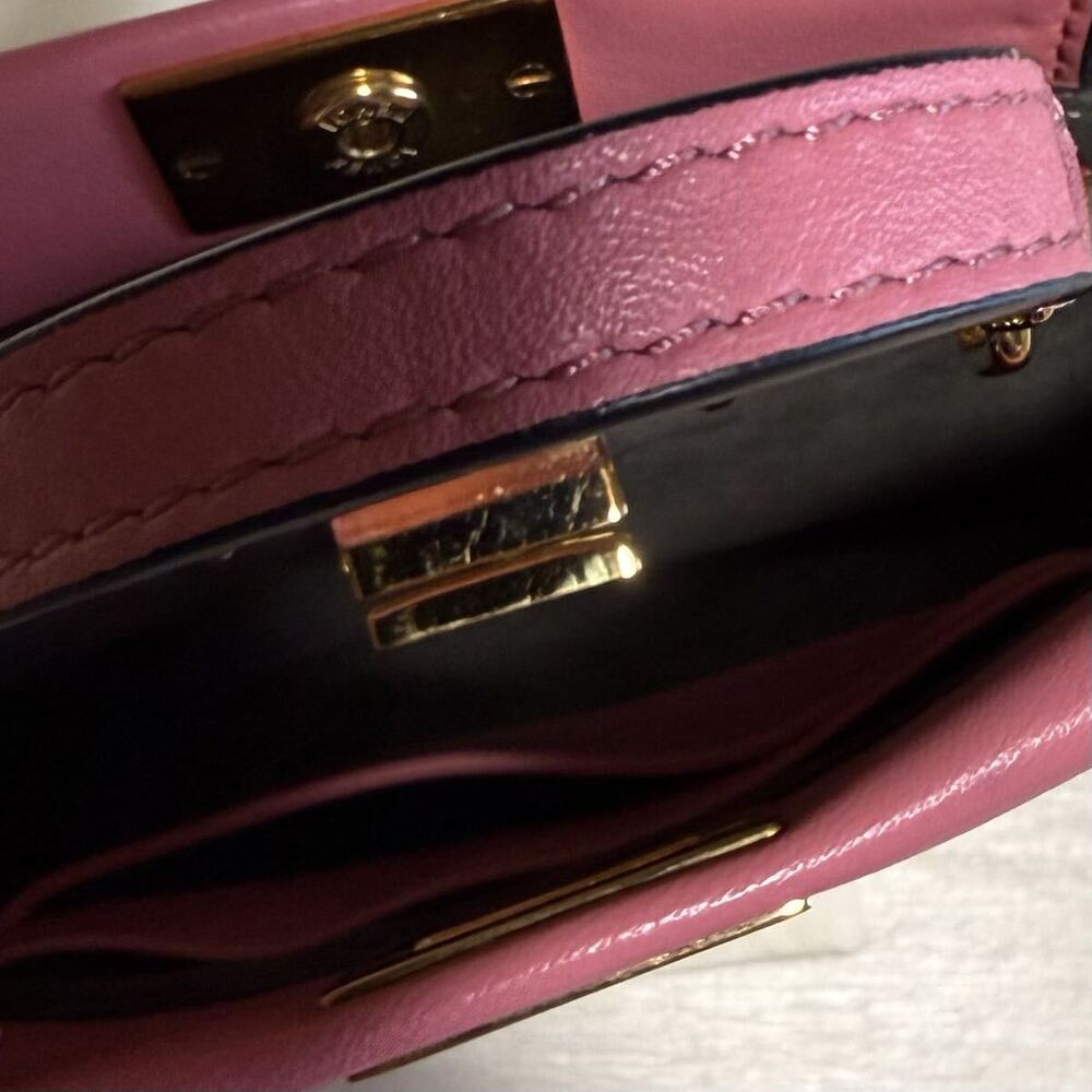 FENDI Peekaboo Handbag Bag Shoulder Pink - Picture 9 of 9
